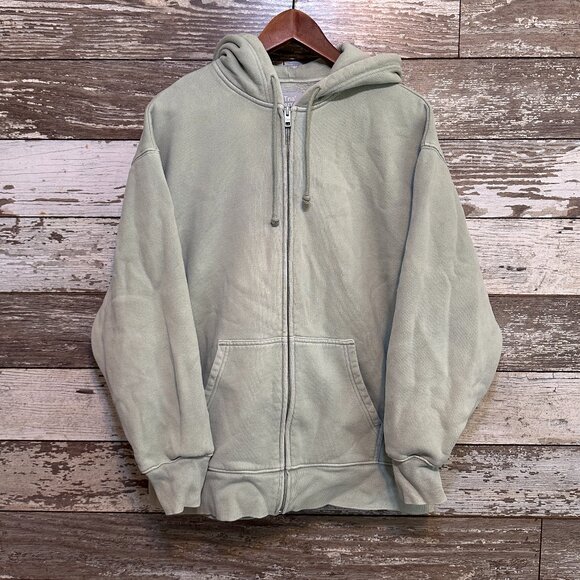 TNA Tops - Aritzia TNA Cozy AF Fleece Pastel Green Women's Oversized Zip Up Sweatshirt
